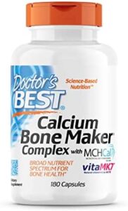 Doctor’s Best Calcium Bone Maker Complicated with MCHCal, Supports Bone Overall health, Muscular, Skeletal & Vascular Wellbeing, 180 Caps