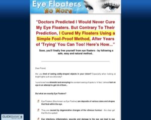 Eye Floaters No Additional – Get Rid of Eye Floaters Conveniently, By natural means and Endlessly