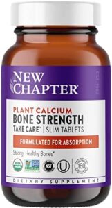 New Chapter Calcium Dietary supplement – Bone Toughness Natural Pink Algae Calcium – with Vitamin D3+K2 + Magnesium, 70+ Trace Minerals for Bone Wellbeing, Gluten Free, Uncomplicated to Swallow – 180 Trim Tablets