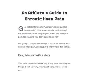 An Athlete&#039s Manual to Serious Knee Discomfort – Anthony Mychal