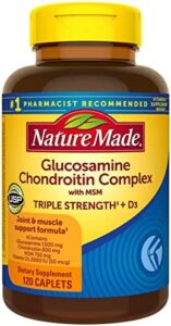 Nature Made Glucosamine Chondroitin Complicated with MSM, Dietary Supplement for Joint Aid, 120 Caplets, 60 Day Source