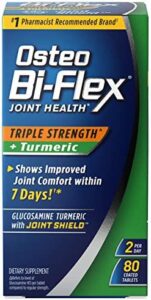 Osteo Bi-Flex Triple Toughness Glucosamine with Turmeric, Joint Well being Dietary supplement, Coated Tablets, Unique Model, 80 Rely
