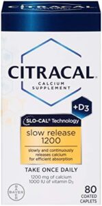 Citracal Slow Launch 1200, 1200 mg Calcium Citrate and Calcium Carbonate Mix with 1000 IU Vitamin D3, Bone Wellbeing Health supplement for Older people, At the time Everyday Caplets, 80 Rely