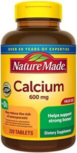 Character Created Calcium 600 mg with Vitamin D3, Dietary Health supplement for Bone Assistance, 220 Tablets