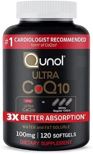 Qunol CoQ10 100mg Softgels, Qunol Ultra CoQ10 100mg, 3x Superior Absorption, Antioxidant for Coronary heart Overall health & Power Creation, Coenzyme Q10 Nutritional vitamins and Nutritional supplements, 4 Thirty day period Source, 120 Count