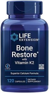 Lifestyle Extension Bone Restore + Vitamin K2 Vitamins & Minerals Keep Bone Health and fitness & Toughness – Fortifying Nutrients Calcium, D3 & Significant Bone Making Minerals – Non-GMO, Gluten-Free -120 Capsules