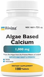 Climbing Overall health – Algae/Plant Based Calcium Complement with Magnesium, Vitamin D3, Vitamin K2, Boron and Additional – Enhance Bone Strength and Density – All Pure Ingredients – 180 Vegetarian Tablets