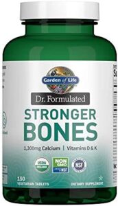 Garden of Daily life Dr. Formulated More powerful Bones, Organic Calcium Supplement with Vitamin D & Vitamin K, Supplements for Women of all ages and Males, 150 Vegetarian Tablets